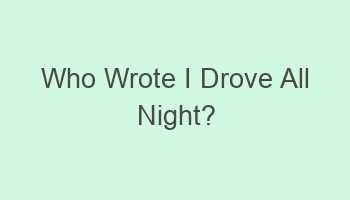 who wrote i drove all night 110732