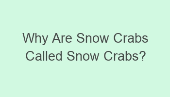 why are snow crabs called snow crabs 110057