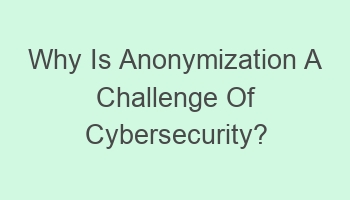 why is anonymization a challenge of cybersecurity 110141