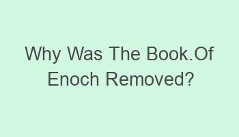 why was the book of enoch removed 109010